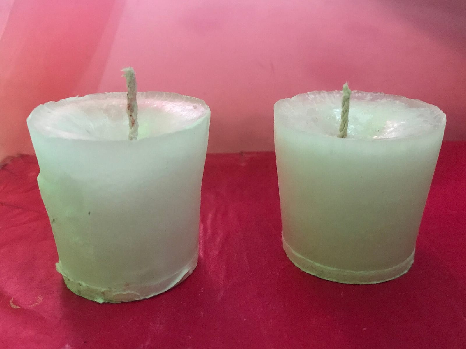 Two handmade candles